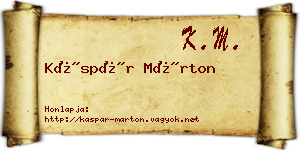 Káspár Márton névjegykártya
